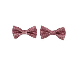 Set of 2 Glitter Bow Hair Clip - Mixed Pink